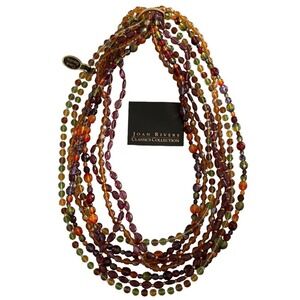 Joan Rivers Czech Glass Beaded Necklace 22" 4 Strand Multicolored NWT Jewelry